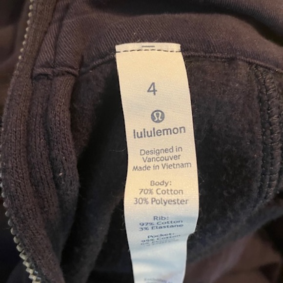 Lululemon Floral Flock Pullover Sweatshirt Navy Mock Neck Back Zip Sz 4 - Picture 5 of 5
